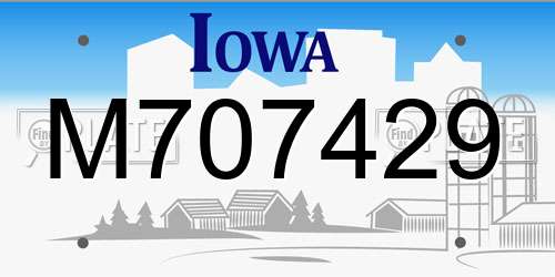 M707429 Iowa License Plate