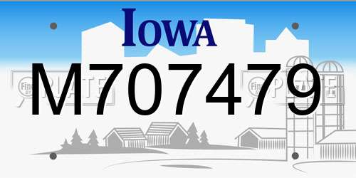 M707479 Iowa License Plate