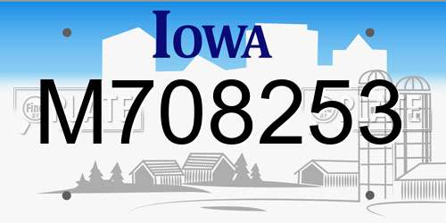 M708253 Iowa License Plate
