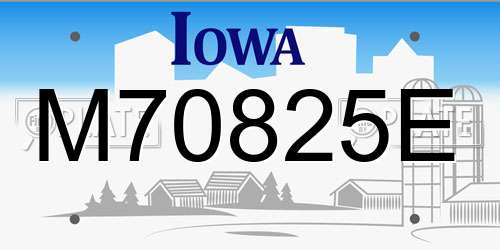 M70825E Iowa License Plate