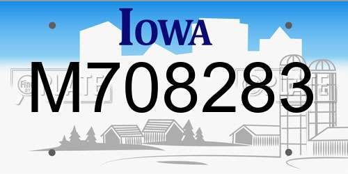M708283 Iowa License Plate