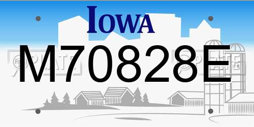 M70828E Iowa License Plate
