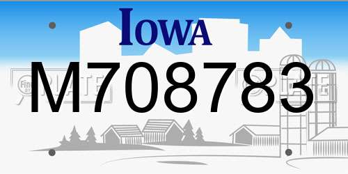 M708783 Iowa License Plate