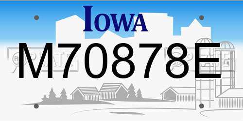 M70878E Iowa License Plate