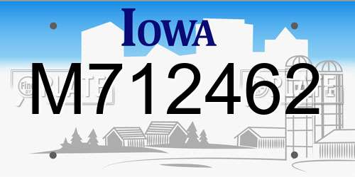 M712462 Iowa License Plate