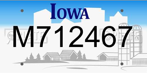 M712467 Iowa License Plate