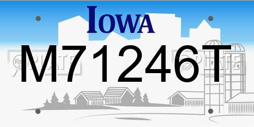 M71246T Iowa License Plate