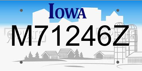 M71246Z Iowa License Plate