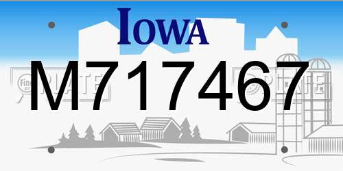 M717467 Iowa License Plate