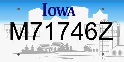 M71746Z Iowa License Plate