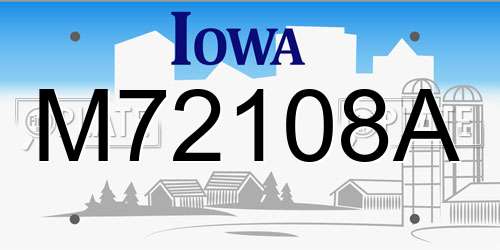 M72108A Iowa License Plate