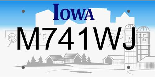 M741WJ Iowa License Plate