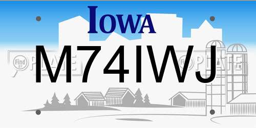 M74IWJ Iowa License Plate