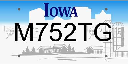 M752TG Iowa License Plate