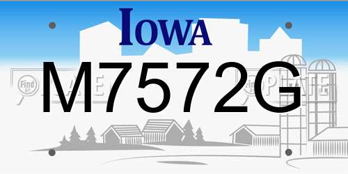 M7572G Iowa License Plate