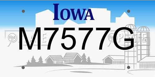 M7577G Iowa License Plate