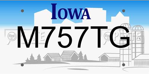 M757TG Iowa License Plate