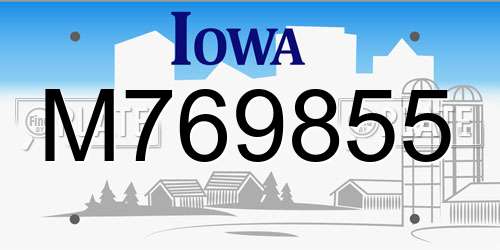 M769855 Iowa License Plate