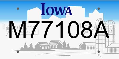 M77108A Iowa License Plate