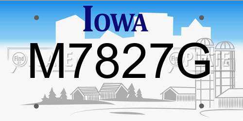 M7827G Iowa License Plate