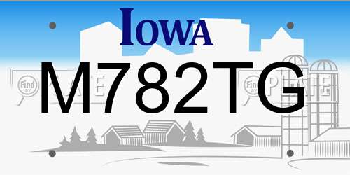 M782TG Iowa License Plate