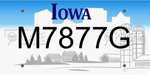 M7877G Iowa License Plate