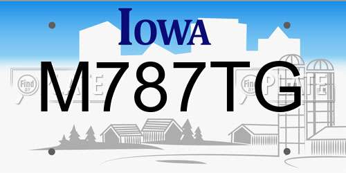 M787TG Iowa License Plate