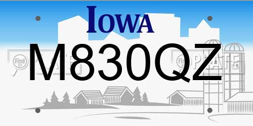 M830QZ Iowa License Plate