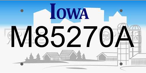 M85270A Iowa License Plate