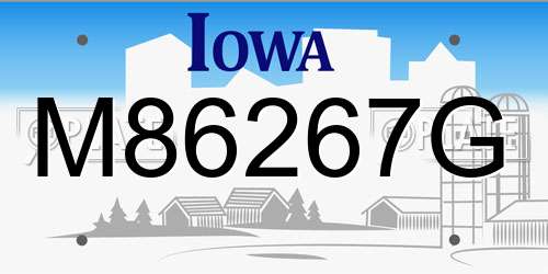 M86267G Iowa License Plate
