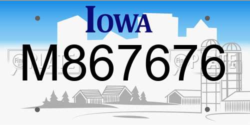 M867676 Iowa License Plate