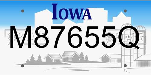 M87655Q Iowa License Plate