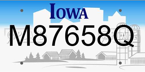 M87658Q Iowa License Plate