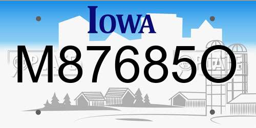 M87685O Iowa License Plate