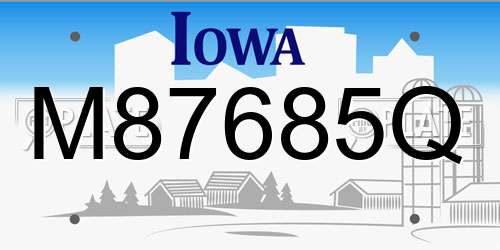 M87685Q Iowa License Plate