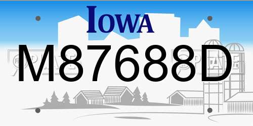 M87688D Iowa License Plate