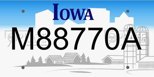 M88770A Iowa License Plate