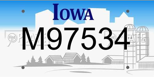 M97534 Iowa License Plate