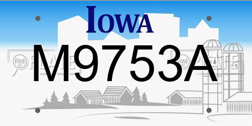 M9753A Iowa License Plate