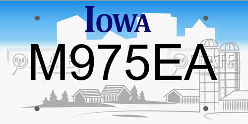 M975EA Iowa License Plate
