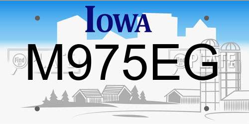 M975EG Iowa License Plate