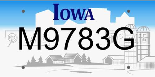 M9783G Iowa License Plate