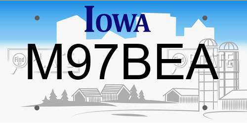 M97BEA Iowa License Plate