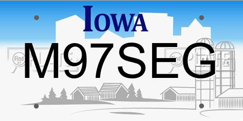 M97SEG Iowa License Plate