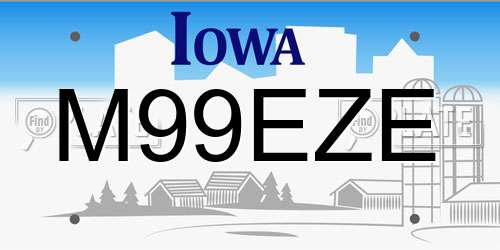 M99EZE Iowa License Plate