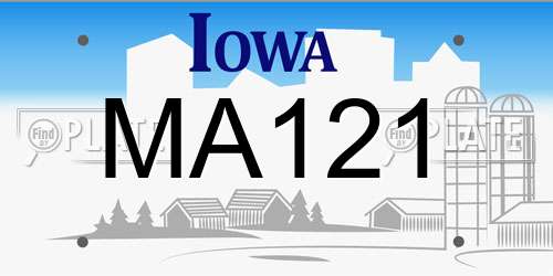 MA121 Iowa License Plate