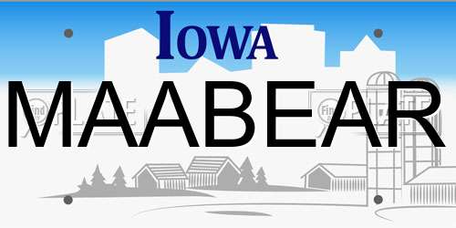 MAABEAR Iowa License Plate