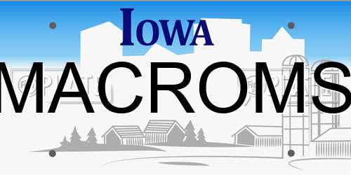 MACROMS Iowa License Plate