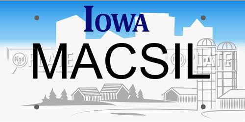 MACSIL Iowa License Plate