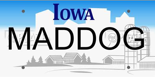 MADDOG Iowa License Plate